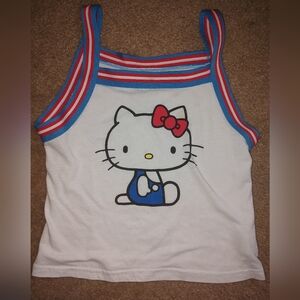 Hello Kitty White Tank Top with Red & Blue Trim